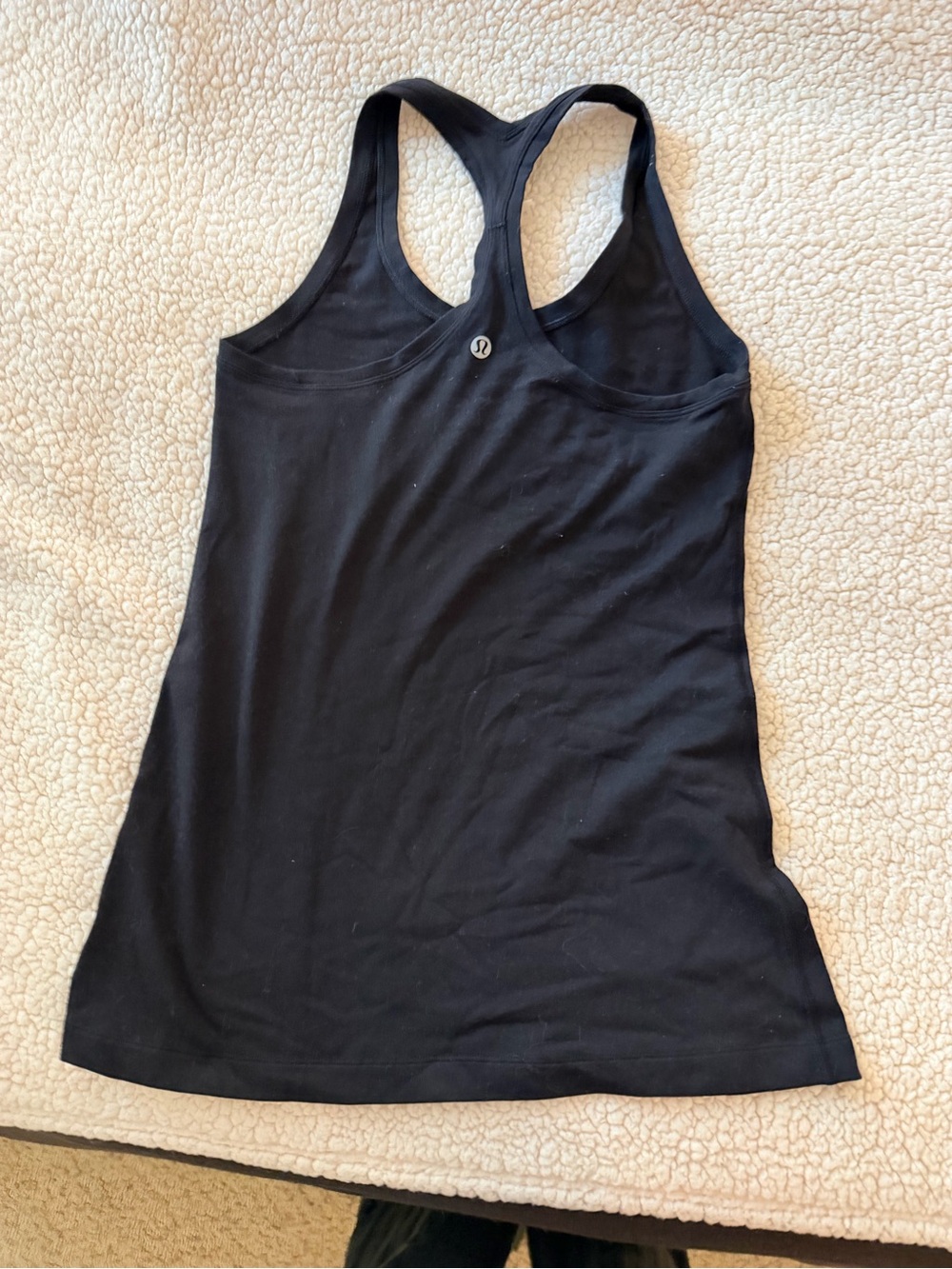lululemon athletica Black Racerback Tank with Signature Logo